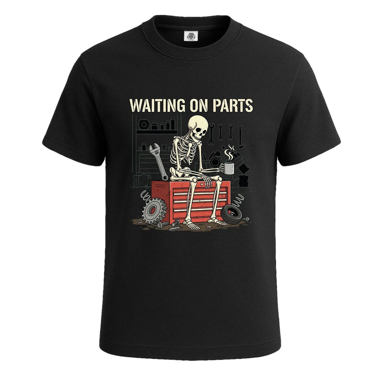 Waiting On Parts Skeleton Human Funny Animal For Mens Novelty Tee Top Unisex
