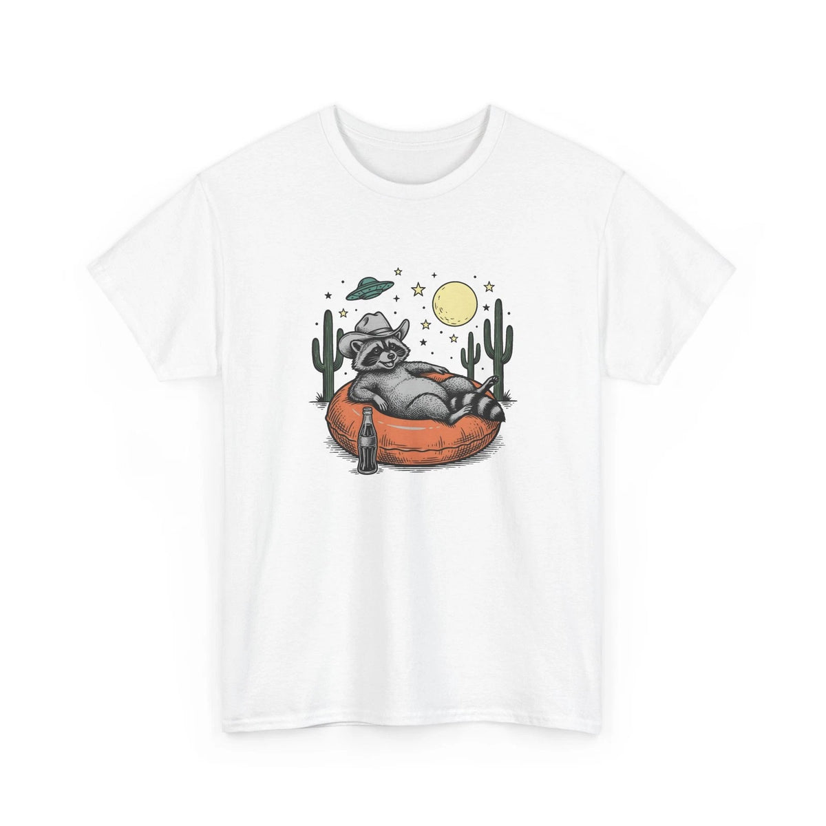 Raccoon Cowboy Shirt Cowgirl Rodeo Gift Women Sketch Tee Trash Panda T-Shirt