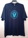 Mens Uk Size 3XL Football themed Navy Blue Short Sleeve Front Print Unisex