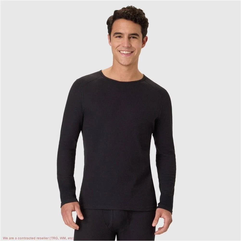 Hanes Men's Thermal Long Sleeve Waffle Knit Shirt - Black XL *SEE DEAL!!!* Unisex