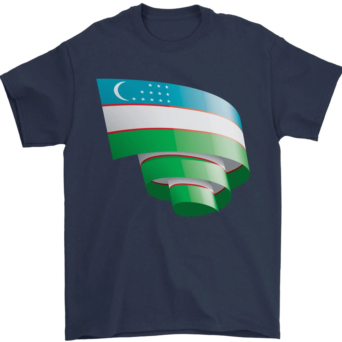 Curled Uzbekistan Flag Ukbek Day Football Mens 100% Cotton Unisex