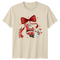 Merry And Bright Santa Snowman Christmas Holidays Mens Womens Graphic Tee