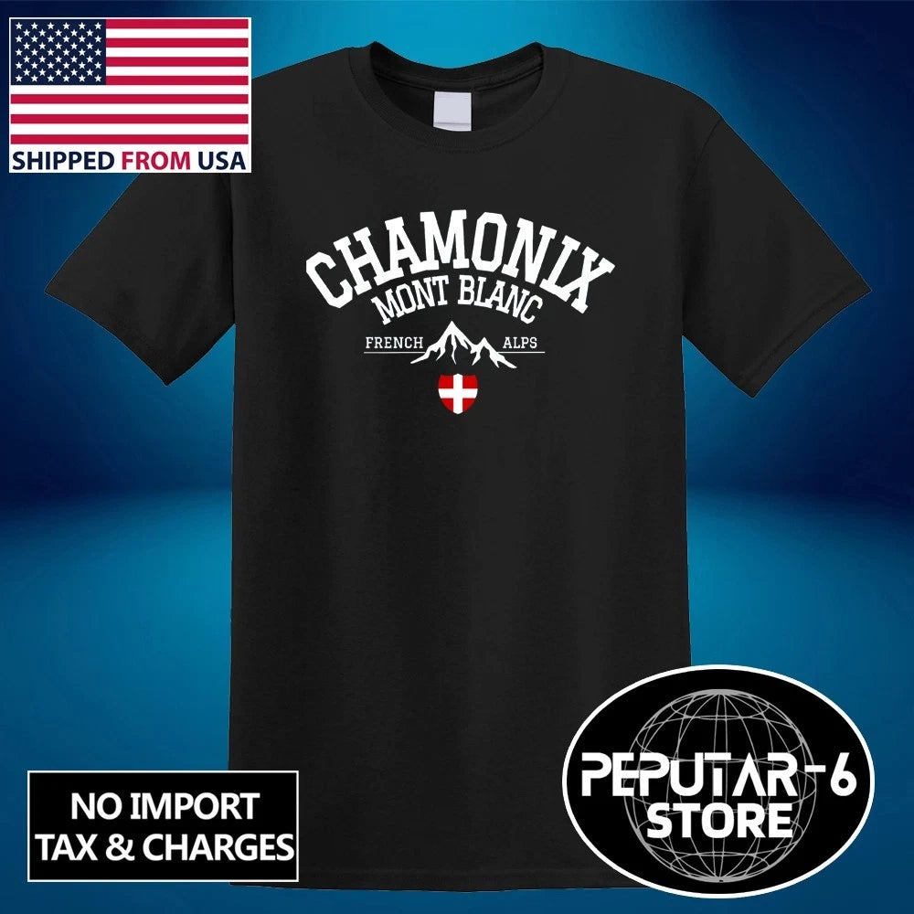 Chamonix Mont Blanc Hiking Men's Black Size S-5XL