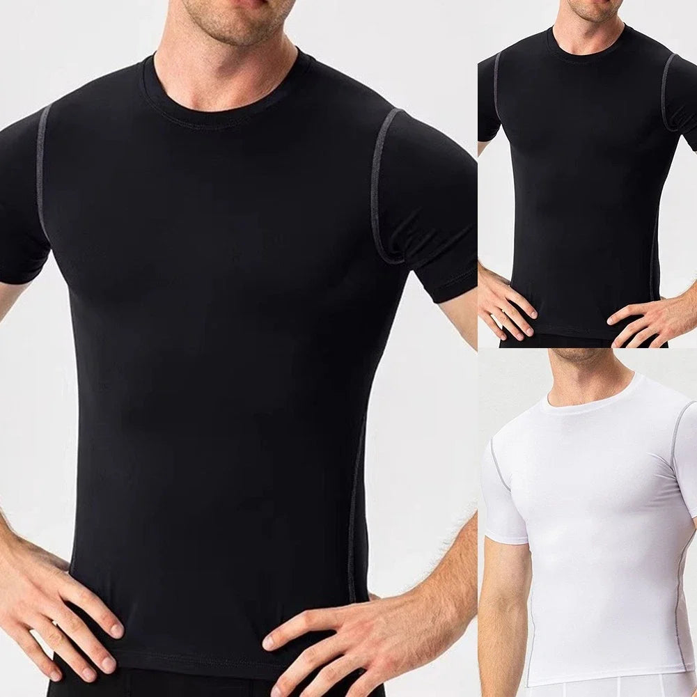 Plus Size Men's Short Sleeve Quick-Dry Tee for Training and Daily Wear Unisex