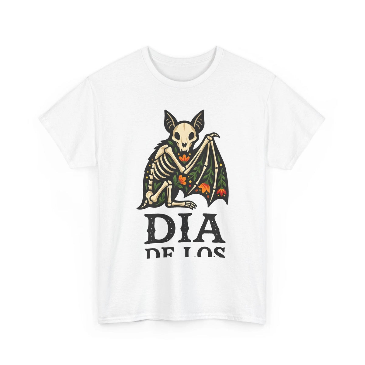 Bat Skeleton Shirt Holiday Gothic Gift Women Folk Art Tee Bat T-Shirt Halloween