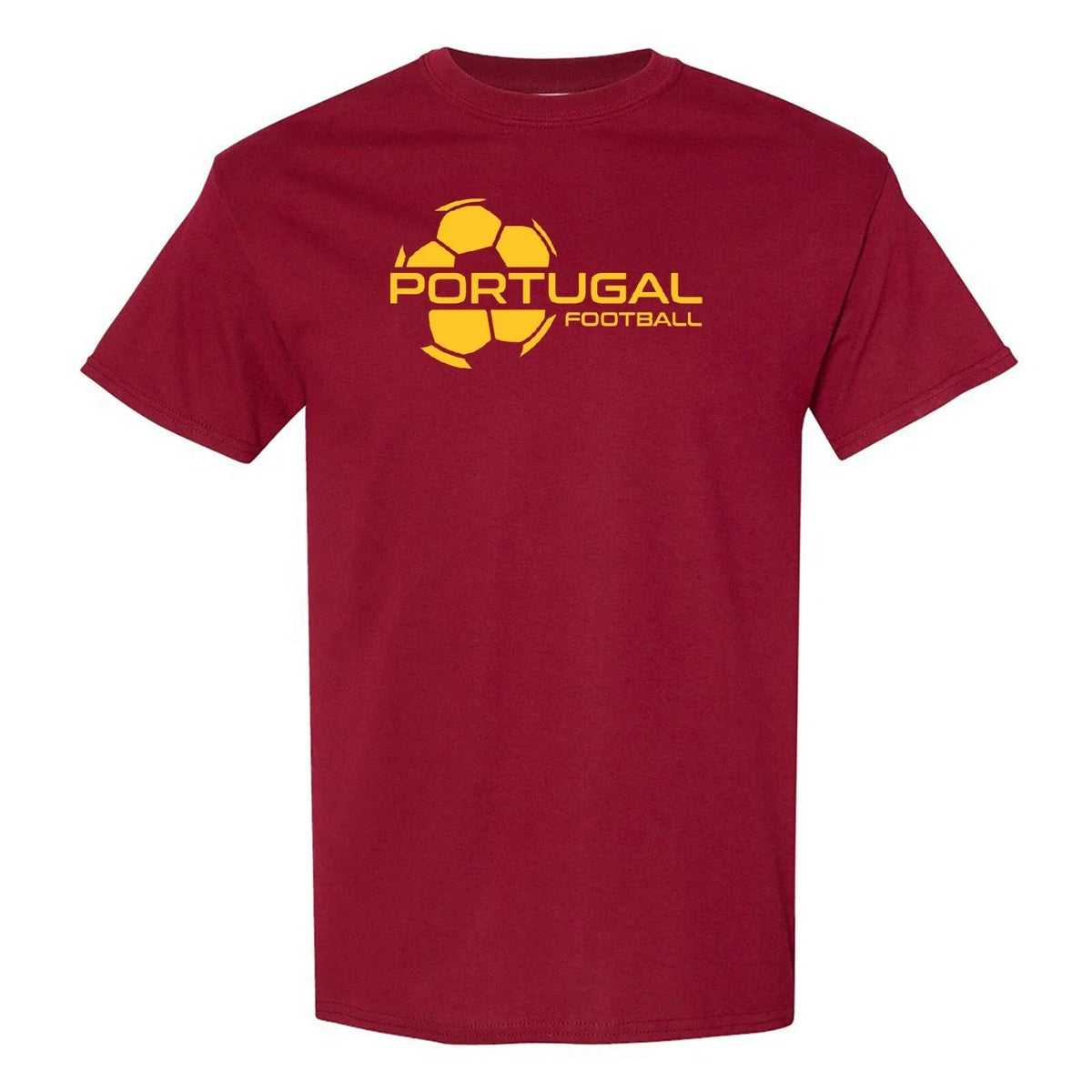 Portugal Football Strike - Soccer Sports Short Sleeve - Garnet Unisex
