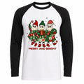 Cute Ghost Baseball T-Shirt Merry And Bright Halloween Funny Fun Gift