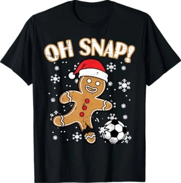 Christmas Gingerbread Soccer Oh Snap Funny Xmas Unisex