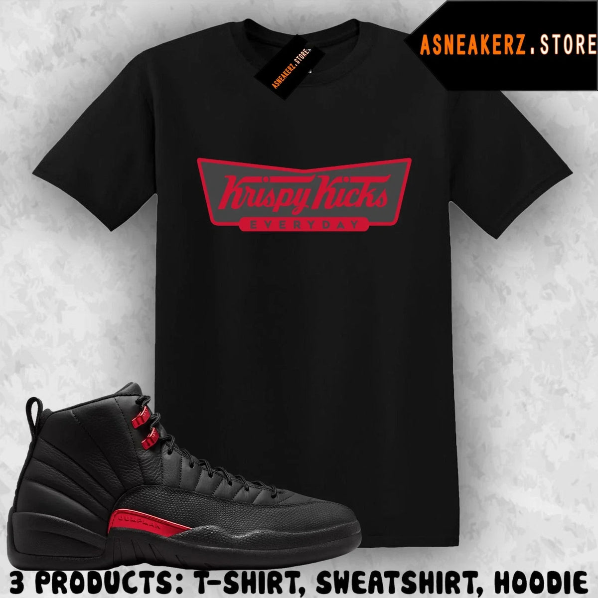 Tee Shirt Matching AJ 12 Bloodline 2026 To Match Sneaker Krispy Kicks Unisex