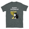 Happy Hanukkah Cat Dreidel Menorah Chanukiah T-Shirt