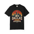 Bloomoro Dallas 2026 Soccer Tour City Skyline Soccer Ball Fan Tee Texas Unisex