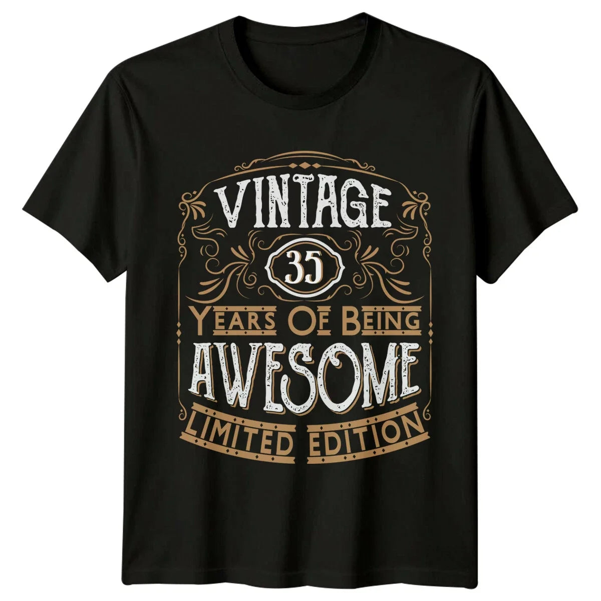 Vintage 35 Years Of Being Awesome Mens T Shirt 35th Birthday Gift Unisex