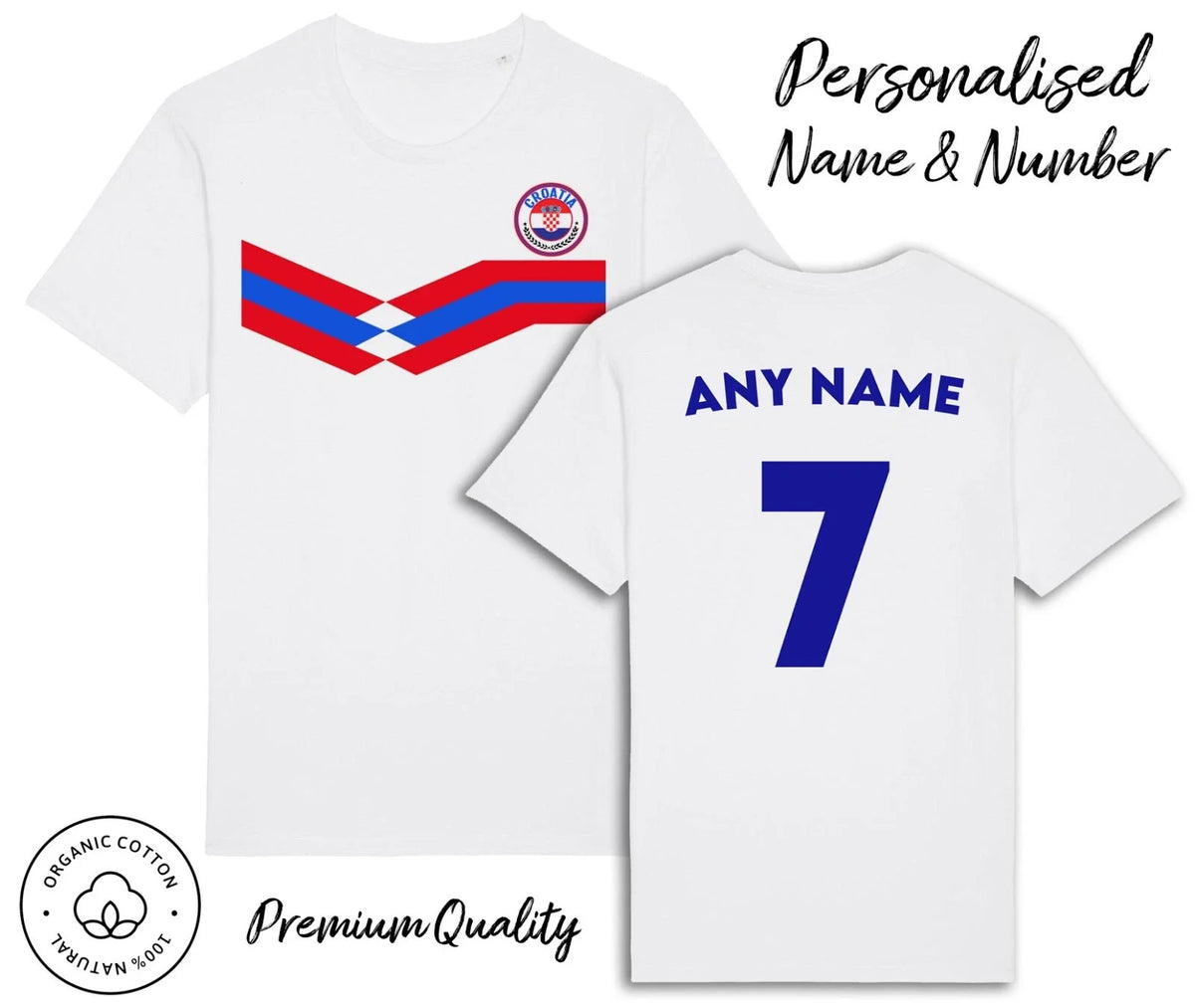 Croatia Strip 2026 Personalised Name & No Adult Kids Baby, Football Euro Unisex
