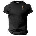 Lion Cross T Shirt Small Gym Clothing Bodybuilding Training Workout Exercise Top Unisex