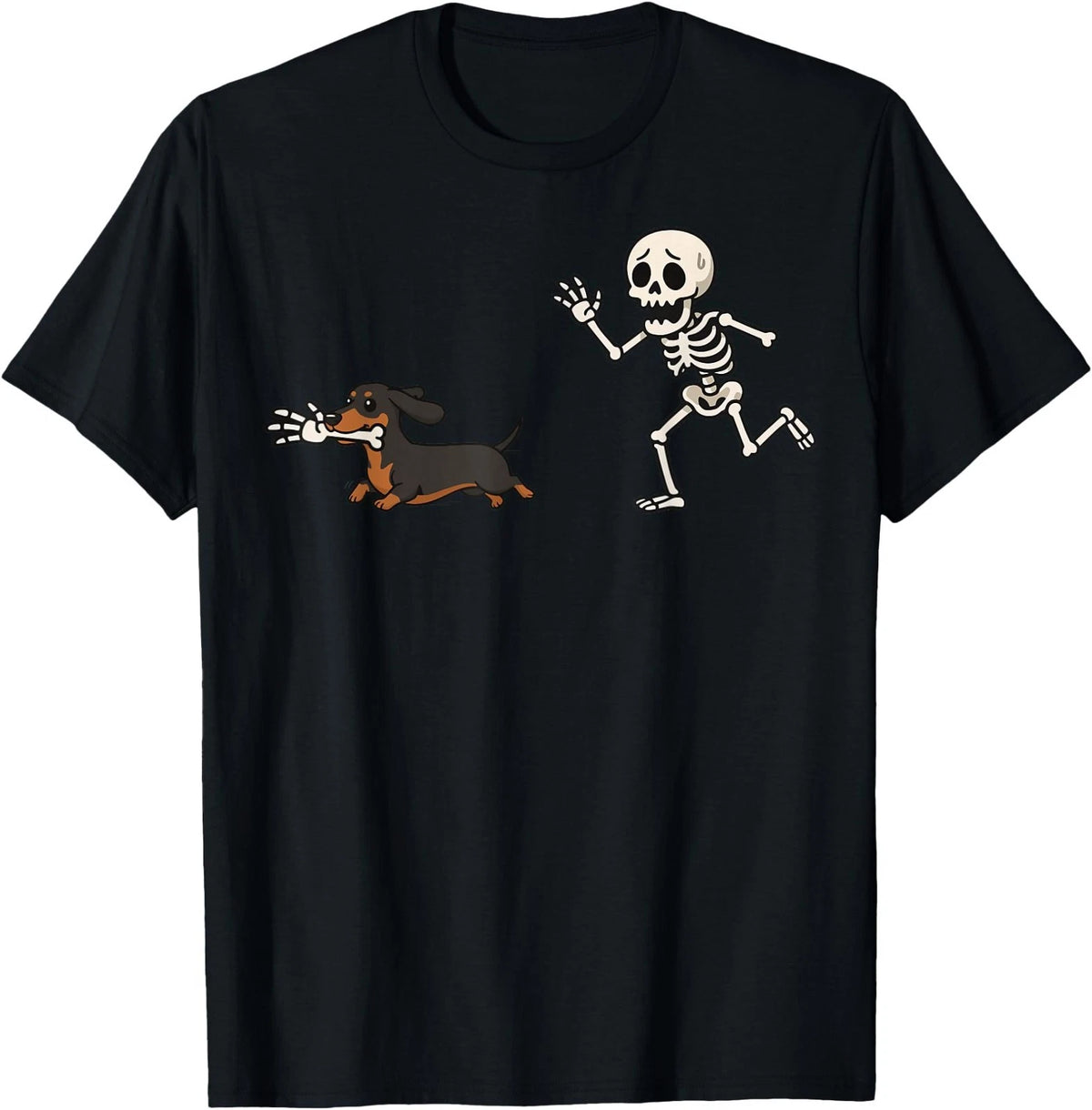 Dachshund Skeleton Hand Halloween T-Shirt