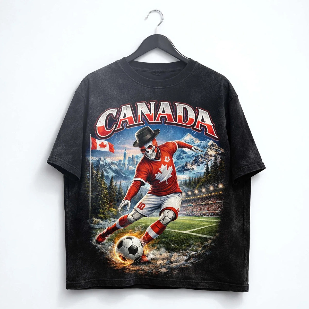 Canada Soccer Washed Canadian Football Graphic Tee World Cup 2026 Unisex