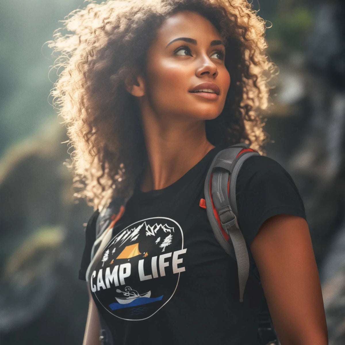 Camping Adventure Summer Printed Round Neck Classic Fit Unisex T-Shirt