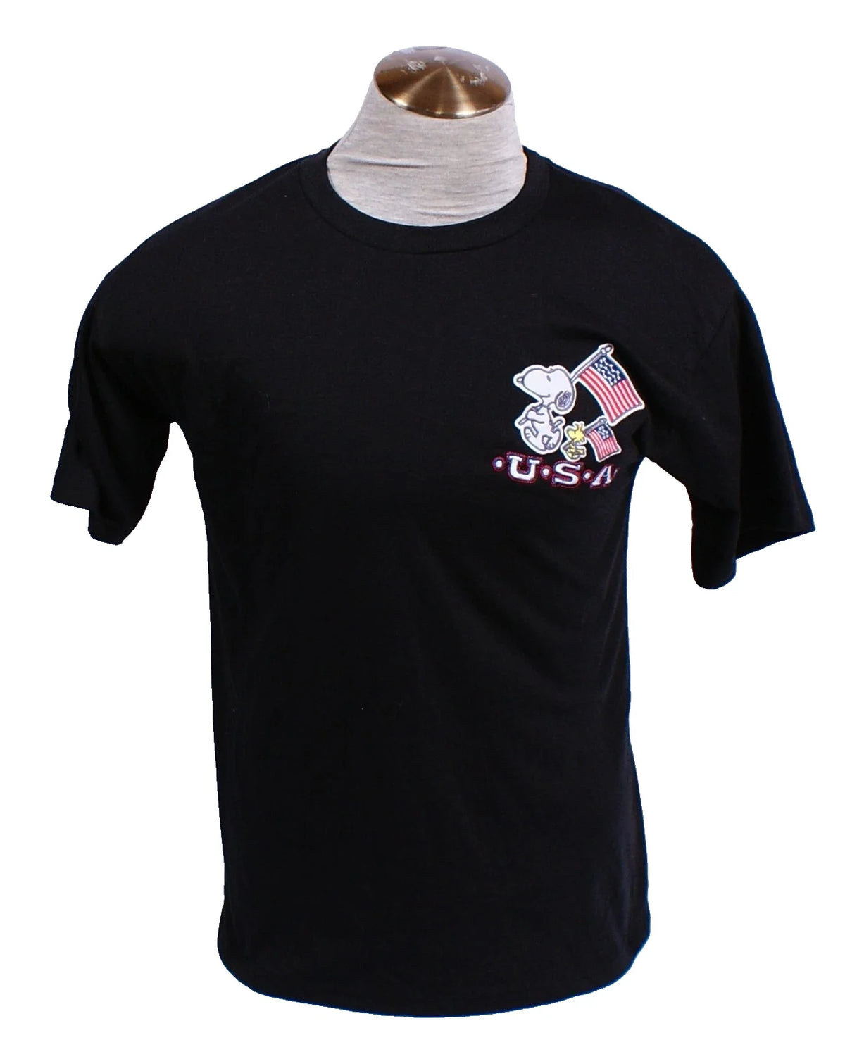 Peanuts Men's M Black U.S.A. Patriotic Short Sleeve Unisex