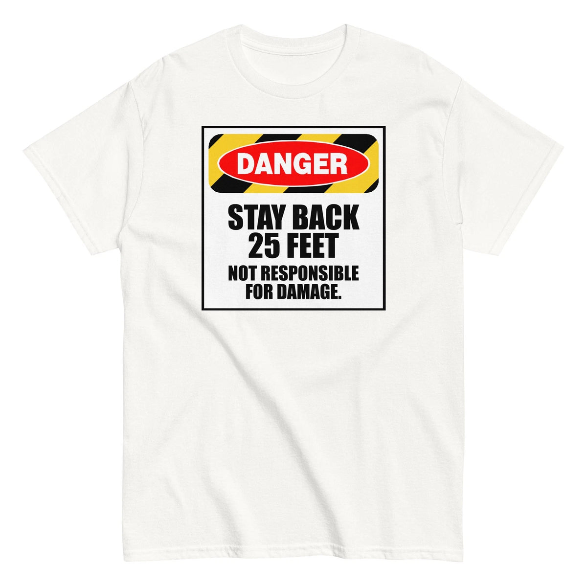 Funny Sarcastic T-Shirt Danger Warning Sign Personal Space Humor Graphic Tee