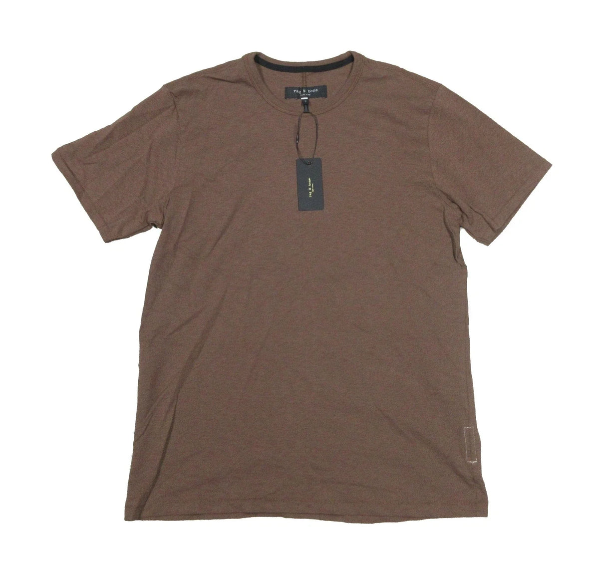 rag & bone Espresso Classic Lightweight Slub Cotton Short Sleeve Shirt (M) Unisex