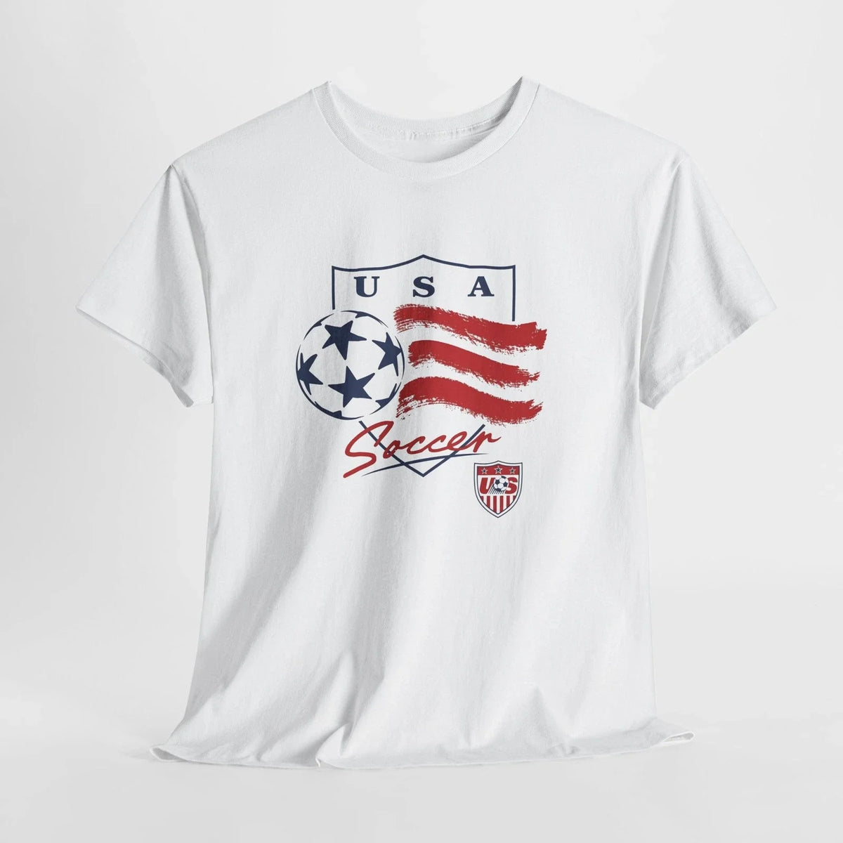 USA Soccer Crest Tee | American Flag Soccer Ball Shirt Unisex