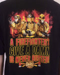 vintage 00s Y2K Firefighter T-Shirt Fireman Fire Fighter 2 sided SZ 2XL