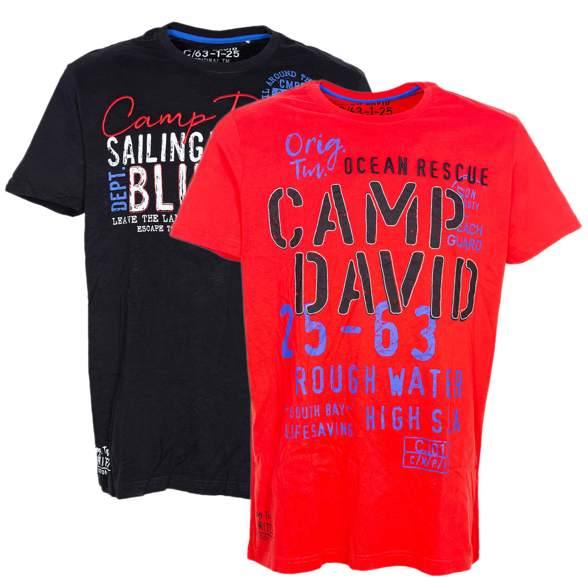 Camp David T Shirt Short Sleeve Mens Cotton Crew Neck Black Red L XL XXL 3XL
