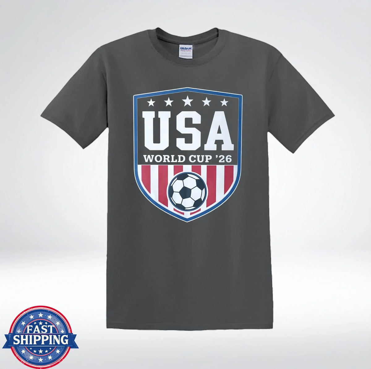 USA Patriotic Soccer Shield Graphic Tee 2026 Unisex