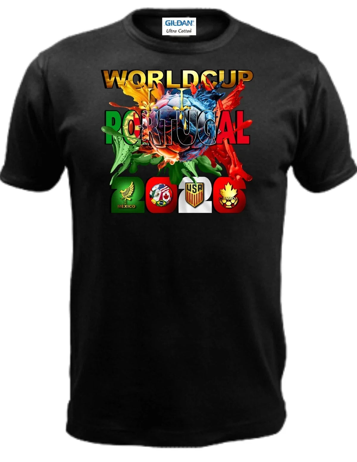PORTUGAL SOCCER WORLD CUP 2026 100% COTTON 100% PRESHRUNK GILDAN Unisex