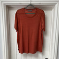 Icebreaker T-Shirt Men's Large Orange Cool-Lite Short Sleeved Hiking Walking Top