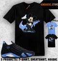 Drip M Mouse Matching Tee Shirt Match AJ 14 Black University Blue 2026 Sneaker Unisex