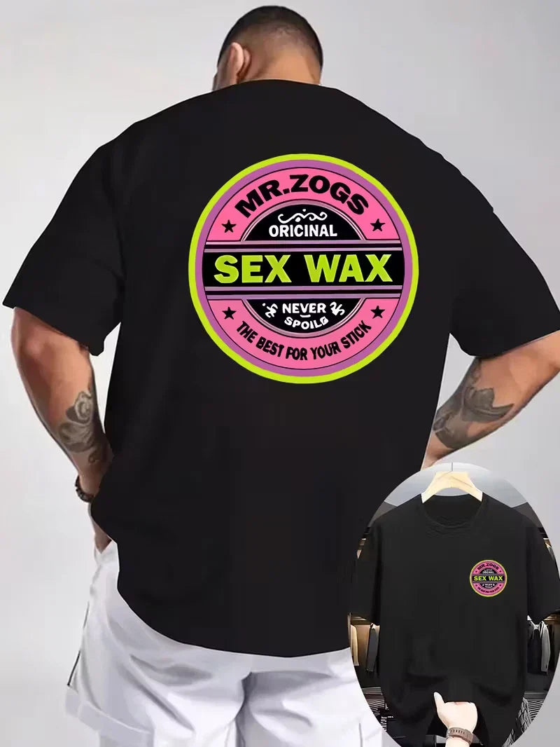 MR. ZOGS Men's Cotton Graphic Tee Sexy Wax Back Print Regular Fit Unisex