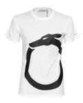NWT TRUSSARDI Milano crewneck cotton white black luxury Italy L Unisex