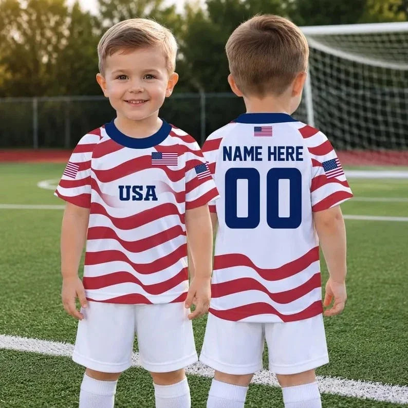 Personalized USA World Soccer 2026 Name & Number All Print Gift Fans Unisex