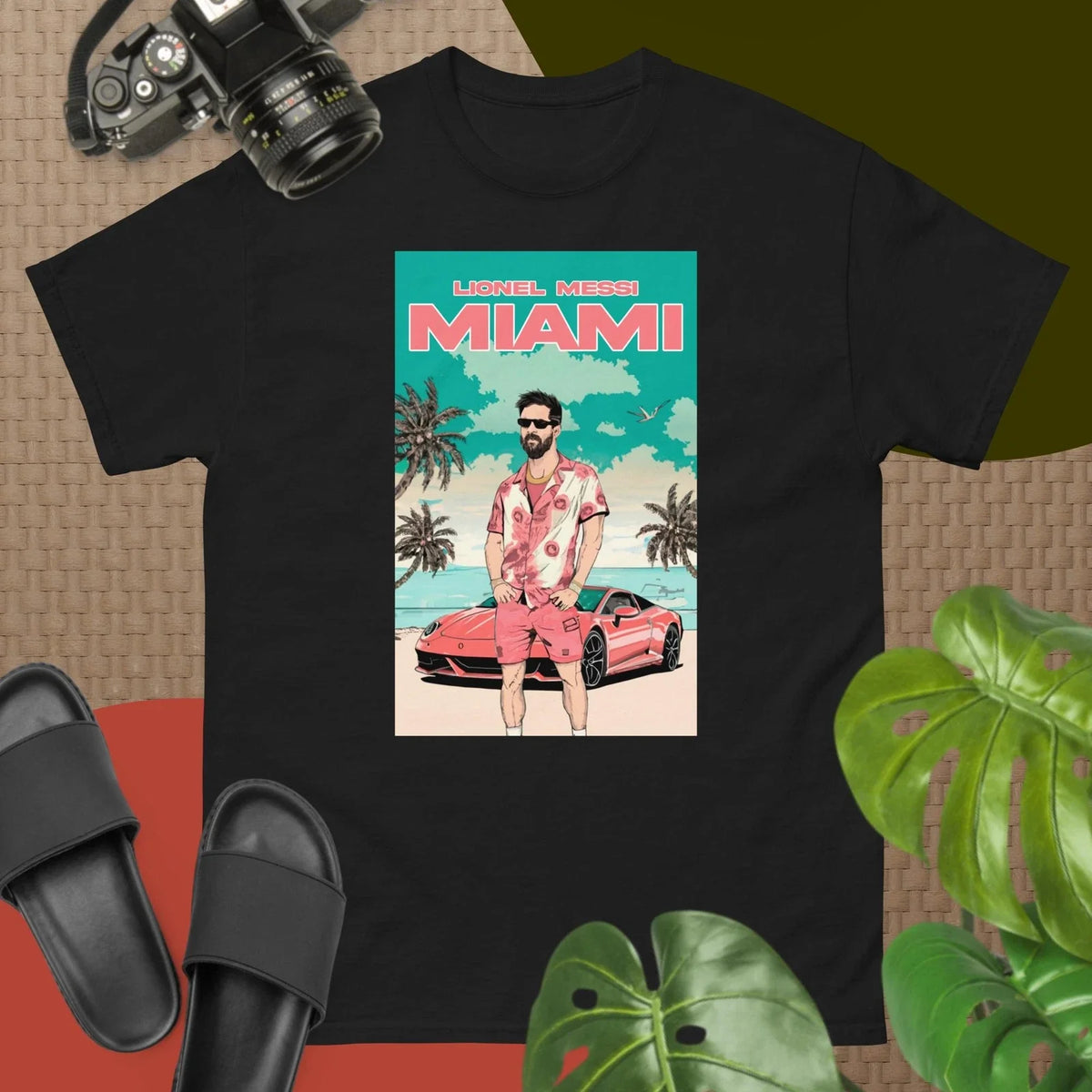 Messi Miami Vacation : Tropical Vibes, Soccer, and Sun - Unisex tee Unisex