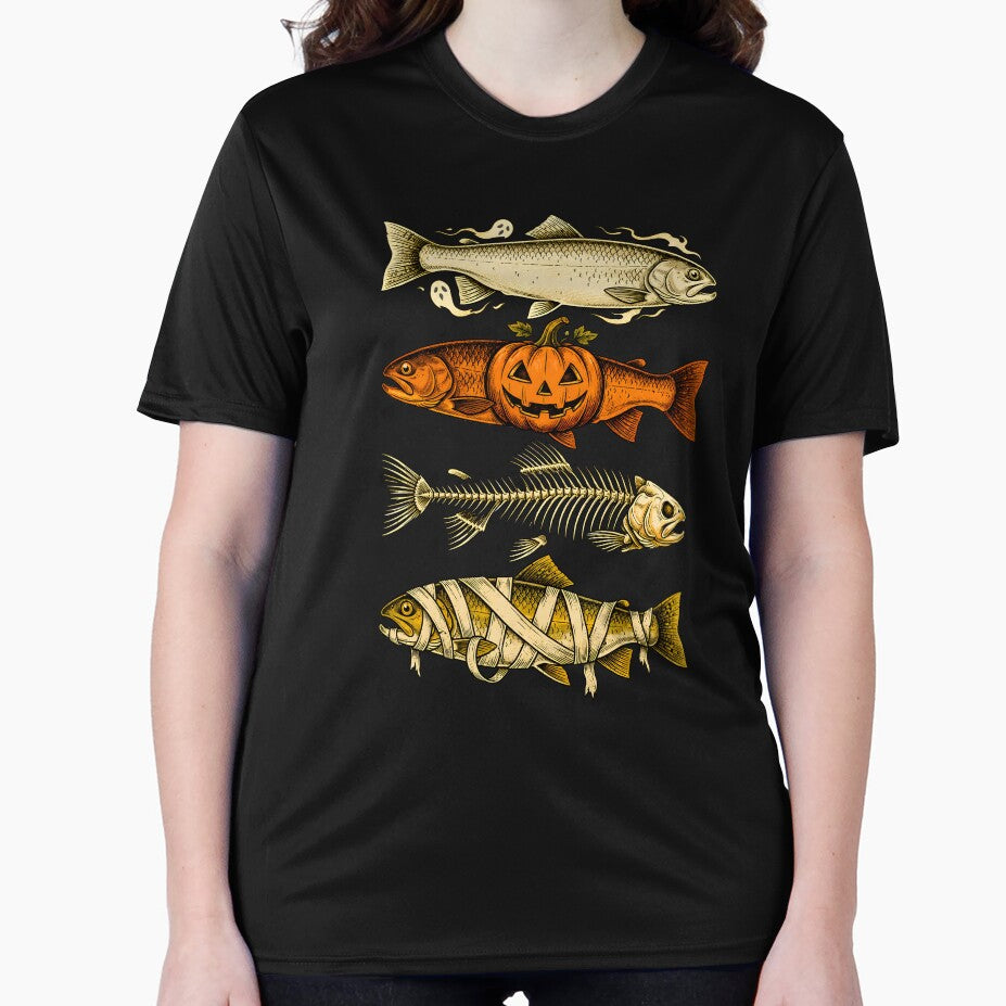 Ghost Pumpkin Skeleton Mummy Fish by PaigeWoodShop