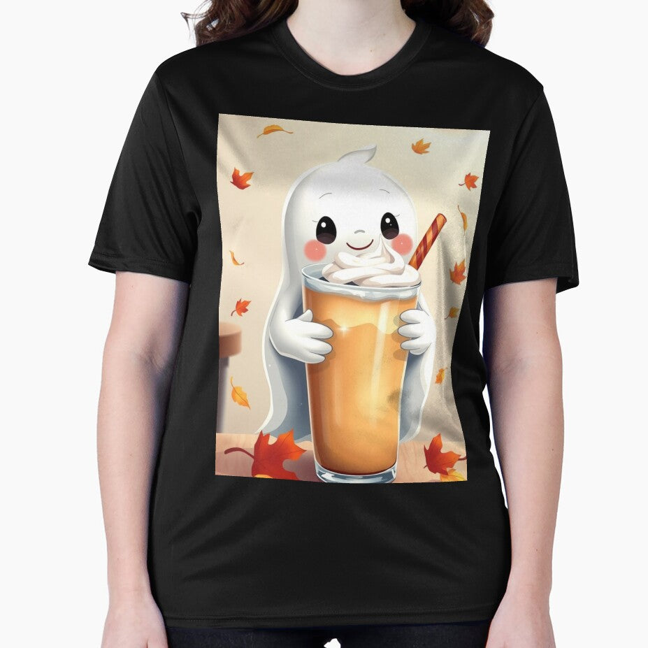Ghost Barista Halloween Coffee Shop T-Shirt – Cute Cozy Design by ArmaanArts