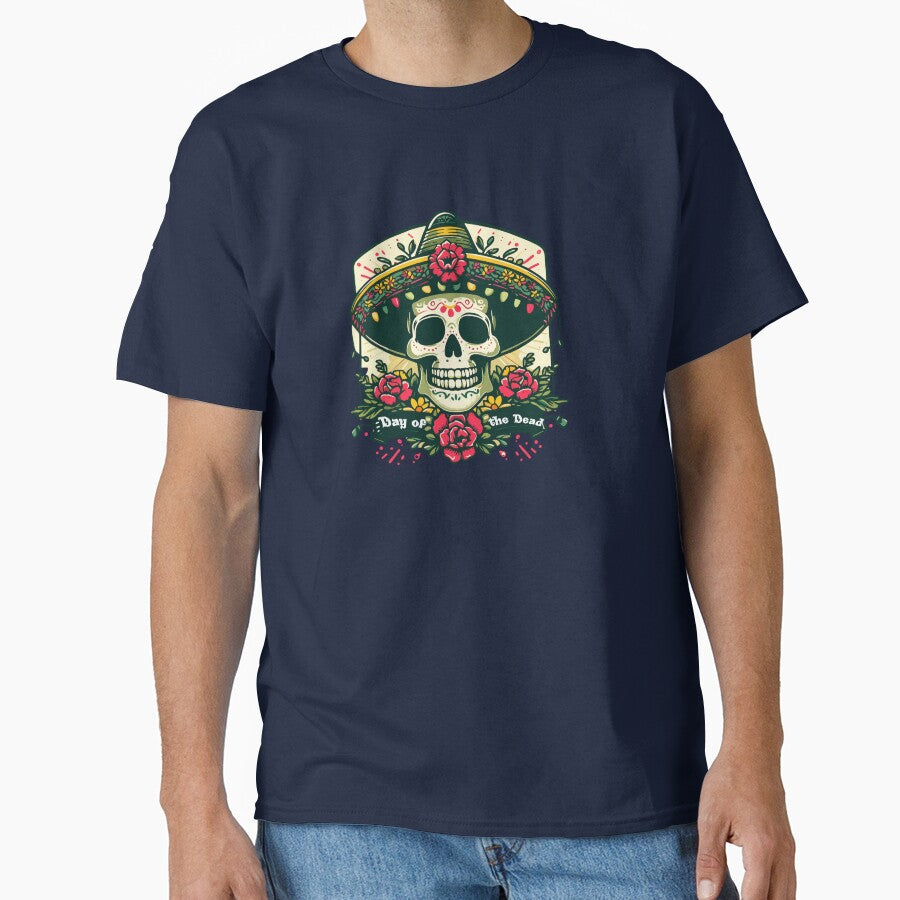 "Day of the Dead"./a skull with a charro hat, surrounded by flowers. by yensyriv