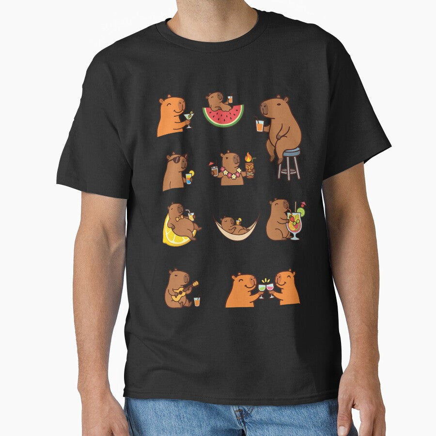 Capybara Mocktail Cocktail Sticker Sheet - Tee by RedStreamStudio