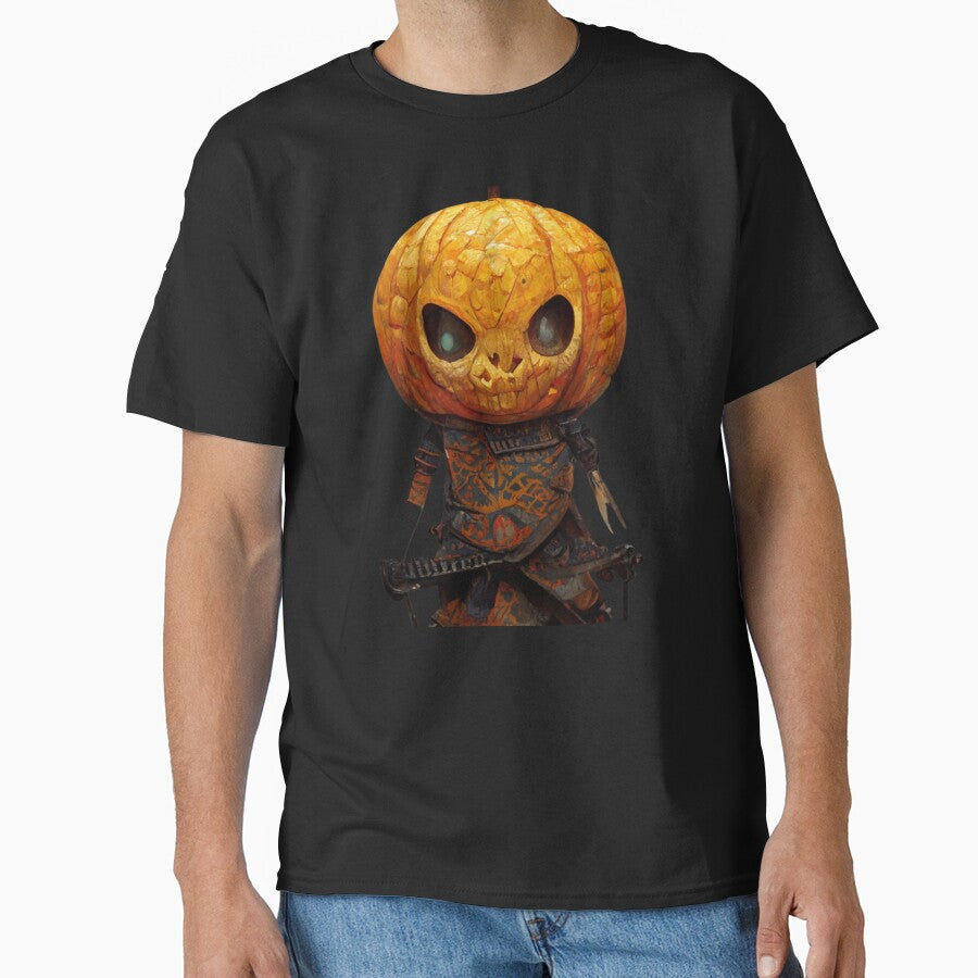funny Pumpkin Warrior Holding scary and horror -Halloween Pumpkin by hassendz