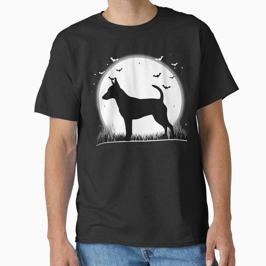 Rat Terrier Dog – Halloween Moon Silhouette by The Real Life Symphony