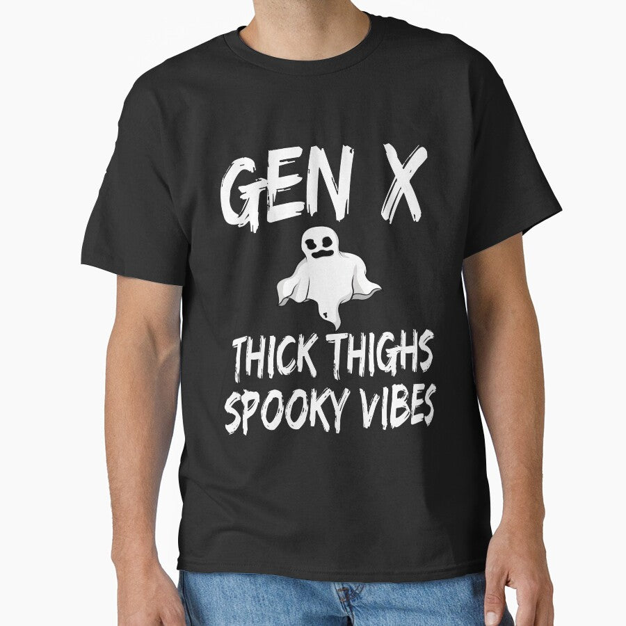 Gen X Thick Thighs Spooky Vibes Halloween Funny Ghost Humor Generation X by Amazingtaste