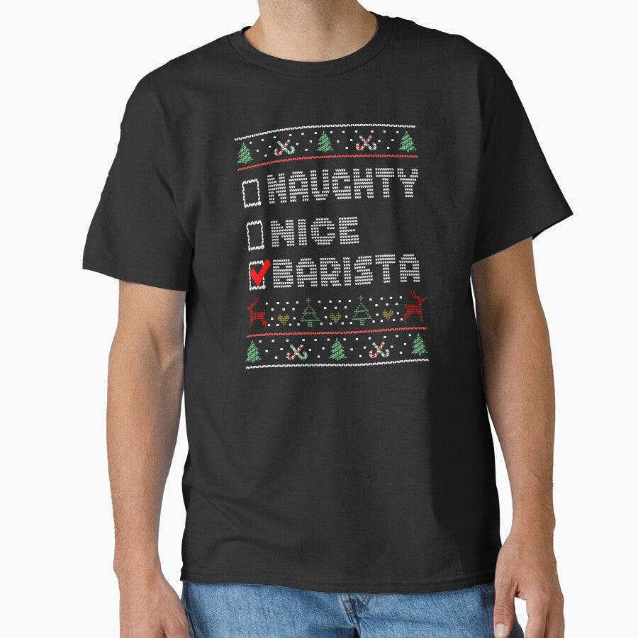 Naughty Nice Barista, Matching Christmas Group Pajama design by Merchking1