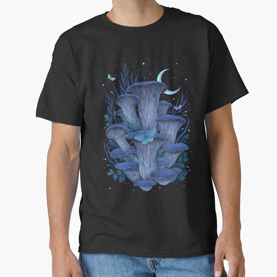 Blue Oyster Mushroom Botanical Illustration by mbaeriszake