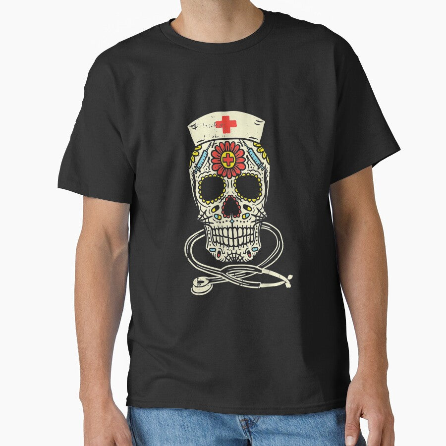 Nurse Sugar Skull Stethoscope RN Medical Halloween Costume by hanesmlwn64