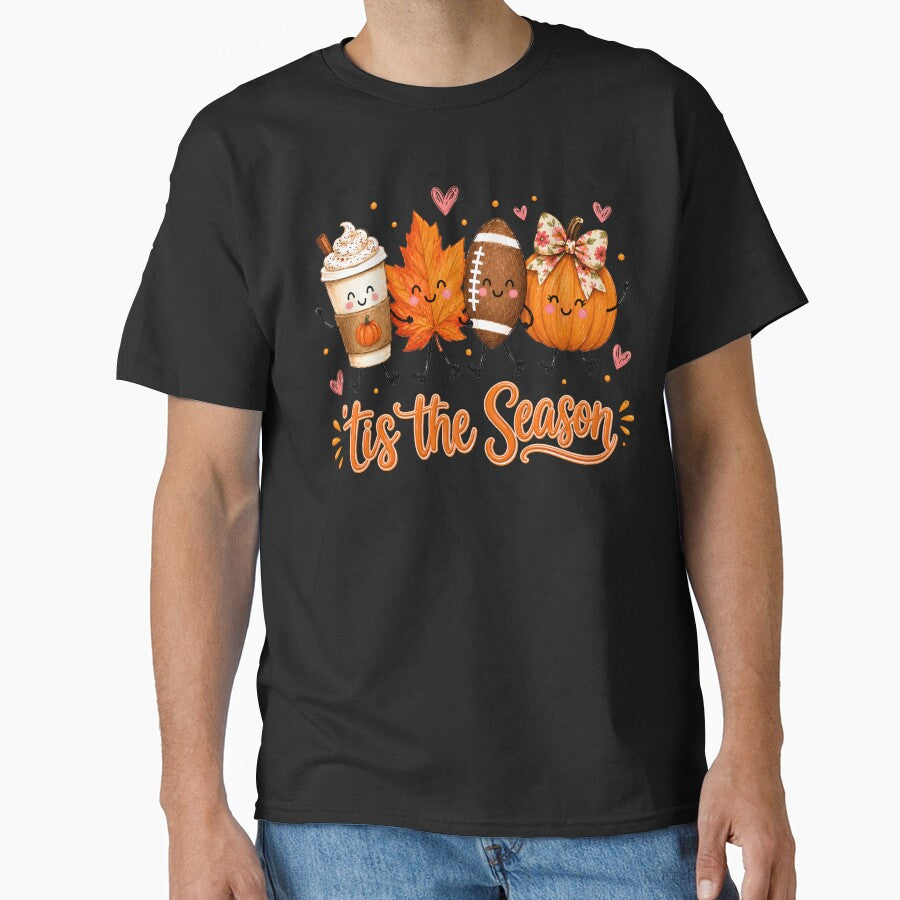 It's the Season Fall Football Pumpkin Coffee Maple Leaf Cute Autumn Design by Artbyrome