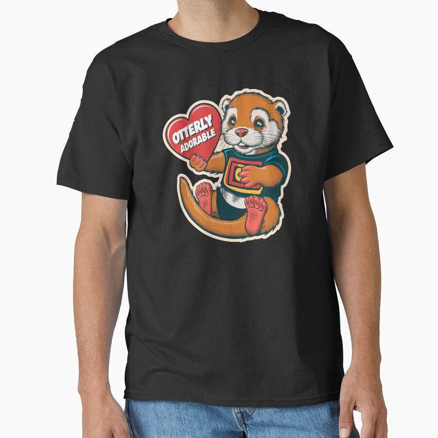 "Otterly Adorable" Vintage Funny Otter Lover Cute T-Shirt by Witty Shirts