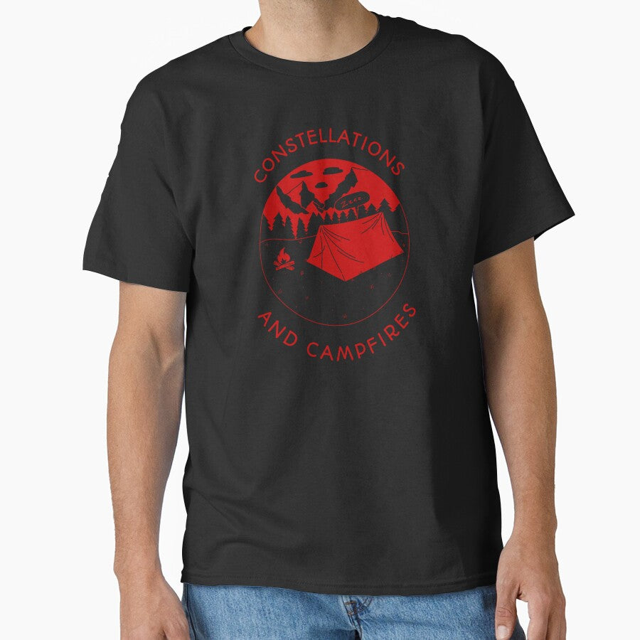 Constellations and Campfires T-Shirt — Camping Graphic Tee by Lifeless Drift Designs