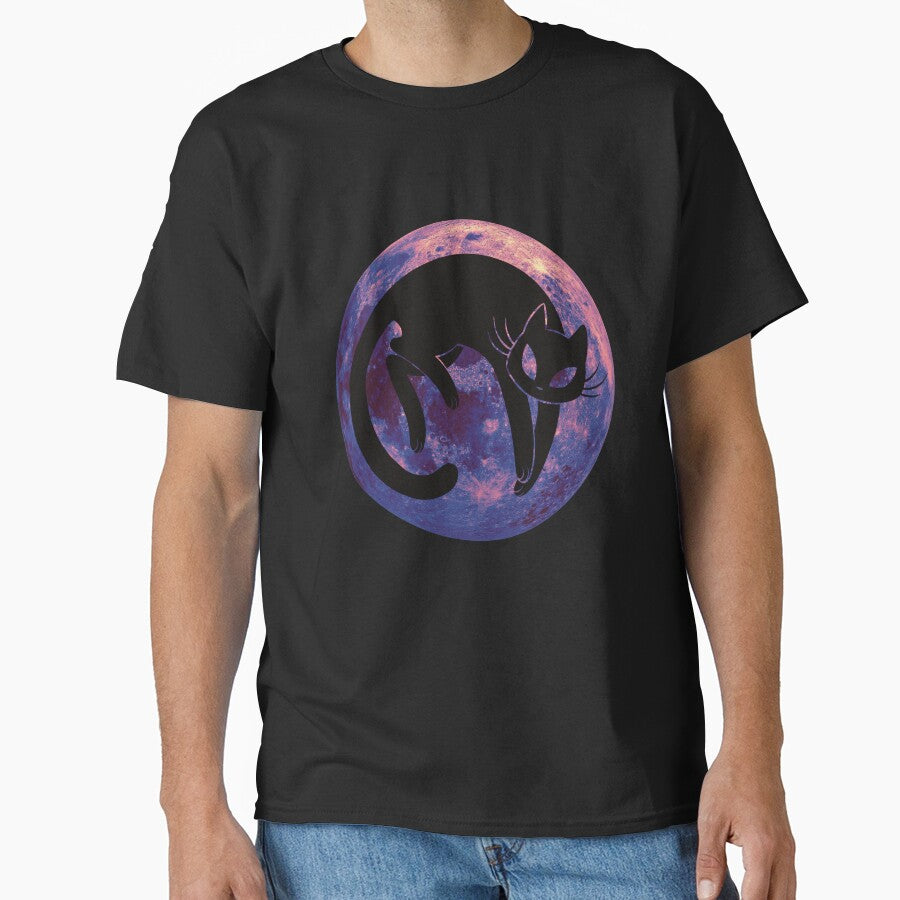 Cat  And Moon (maroon/navy blue/peach/pink) by SmoczeQ