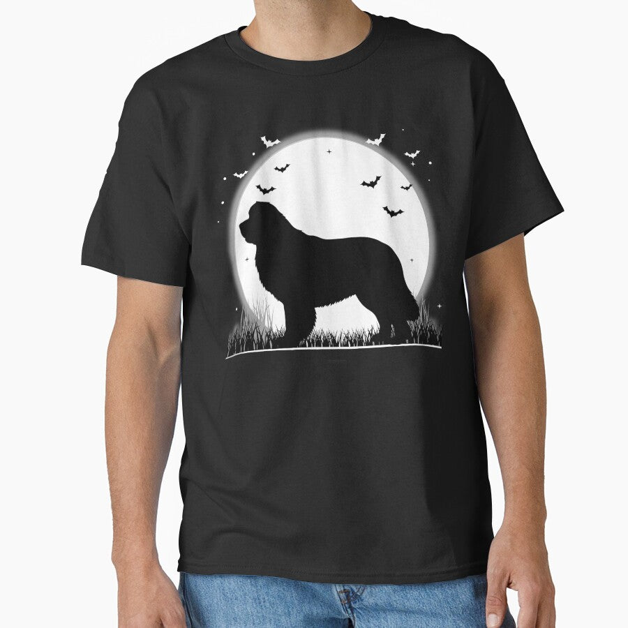 Newfoundland Dog – Halloween Moon Silhouette by The Real Life Symphony